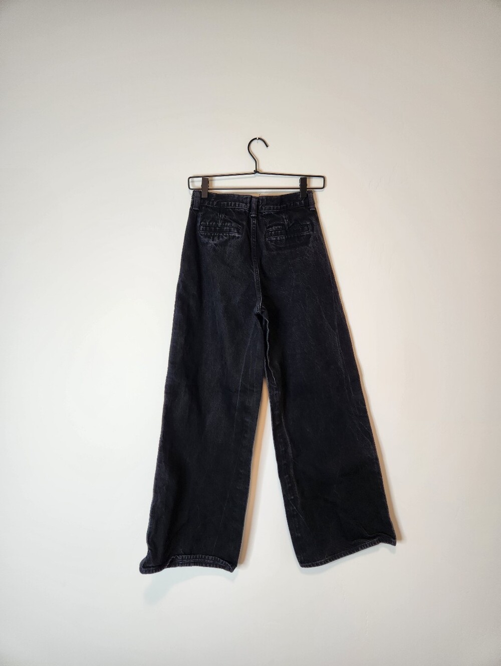 Madewell Super Wide Leg Jeans Black Size 26 - Picture 2 of 7